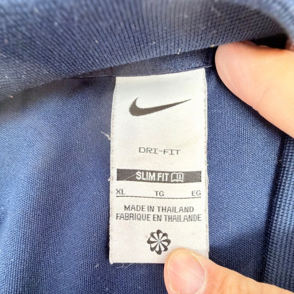 Nike Track Jacket Mens XL Navy Blue Slim Fit Dri-FIT Full Zip Athletic Training